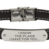 I Know The Plans I Have For You Men's Stainless Steel Leather Bracelet