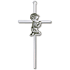Silver Plated 6in Praying Boy Wall Cross