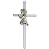 6in Silver Plated Praying Girl Wall Cross