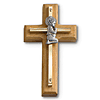 4 1/2in Beveled Gold Plated Praying Boy Wall Cross