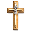 4 1/2in Beveled Gold Plated Praying Girl Wall Cross