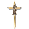 7in Wood with Gold Plated Inlay Praying Boy Wall Cross