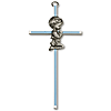 6in Gold Plated Praying Boy Blue Wall Cross