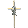 7in Gold Plated Praying Girl Wall Cross