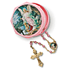 Baby Girl's First Guardian Angel Rosary in Pink