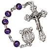 Silver Oxidized Amethyst Speckled Bead Rosary