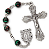 Silver Oxidized Jet Bead Passion Cross Rosary