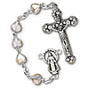 Silver Oxidized Heart Aurora Borealis Rosary