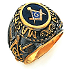 Yellow Gold Master Mason Ring by Harvey & Otis