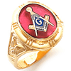 Yellow Gold Harvey & Otis Masonic Ring with Notches