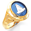 Yellow Gold Past Master Mason Ring with Tapered Shank