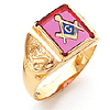 Yellow Gold Harvey & Otis Blue Lodge Ring with Rectangular Stone