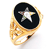 Yellow Gold Oval Eastern Star Ring