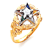 Two Tone Eastern Star Ring