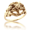Past Matron Eastern Star Ring with Open Wreath Top Two-tone Gold