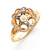 Two Tone Eastern Star Ring with Scalloped Design