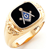 Yellow Gold Harvey & Otis Fancy Tapered Masonic Ring