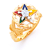 Yellow Gold Leaf Eastern Star Ring