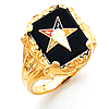 Eastern Star Ring with Baroque Design Yellow Gold