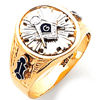 Two-tone Gold Harvey & Otis Round Starburst Masonic Ring