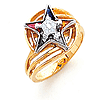 Yellow Gold Eastern Star Ring with Bypass Design