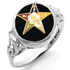 10k White Gold Round Eastern Star Ring