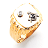 Yellow Gold Diamond Masonic Ring with Small Emblem