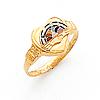 Yellow Gold Rainbow Girl Heart Ring