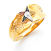 Yellow Gold Concave Order of the Eastern Star Ring