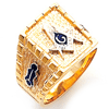 Yellow Gold Masonic Ring with Square Borders