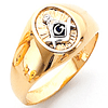 Yellow Gold Small Oval Signet Masonic Ring