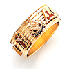 Yellow Gold Custom Eight Emblem Masonic Ring