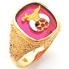 Yellow Gold Harvey & Otis Shrine Ring with Pebble Grain