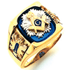 Yellow Gold Harvey & Otis Masonic Ring with Starburst