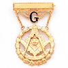 10kt Yellow Gold 1 7/8in Past Master Masonic Jewel