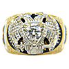 Scottish Rite Ring with Cubic Zirconia - 14k Gold