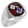 Blue Lodge Ring with Diamond Accent - Sterling Silver