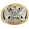 Masonic 32nd Degree Ring with Cubic Zirconia 14k Yellow Gold