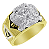Yellow Gold 1/4 CT Diamond Scottish Rite Ring