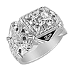 3/8 CT Diamond Jumbo Scottish Rite Ring - Sterling Silver