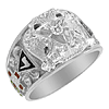 Sterling Silver 1/10 CT Diamond Scottish Rite Ring