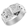 1/4 ct Diamond Scottish Rite Ring Sterling Silver
