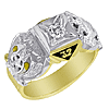 Two-tone Gold 1/4 CT Diamond Scottish Rite 32nd Degree Ring