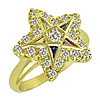 Yellow Gold 1/2 CT Diamond Eastern Star Ring