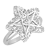 1/4 CT Diamond Eastern Star Ring - Sterling Silver