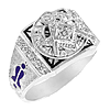 1/4 CT Diamond Blue Lodge Ring  - Sterling Silver