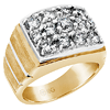 10kt Yellow Gold Men's 2 ct tw Diamond Box Cluster Ring