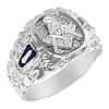 1/10 CT Diamond Blue Lodge Ring - Sterling Silver