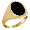 10k Yellow Gold Jumbo Classic Oval Black Onyx Ring