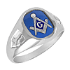 Oblong Blue Lodge Ring - Sterling Silver